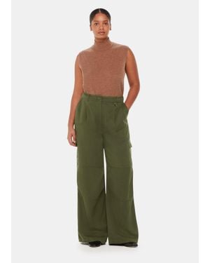 Whistles Grace Luxe Cargo Pant - Green
