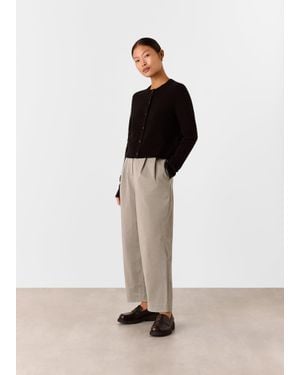 Whistles Petite Bethany Barrel Leg Trouser - Grey