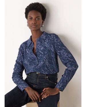 Whistles Abstract Marks Collared Shirt - Blue