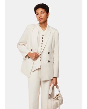 Whistles Lindsey Linen Blend Blazer - Natural