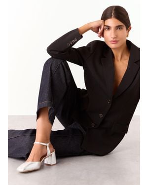 Whistles Matilda Block Heel Shoe - Black