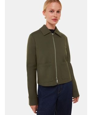 Whistles Marla Ponte Zip Through Jacket - Green