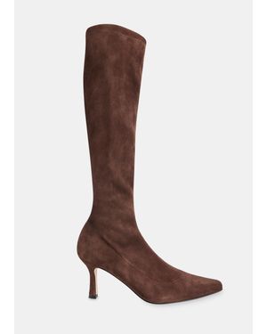 Whistles Hera Stretch Suede Boot - Brown