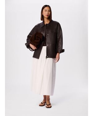 Whistles Clean Bonded Leather Jacket - Brown