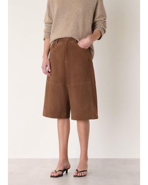 Whistles Suede Longline Short - Natural