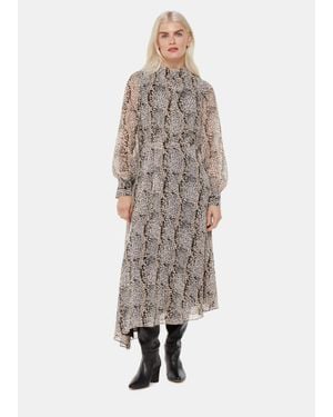 Whistles Petite Optical Snake Meg Dress - White