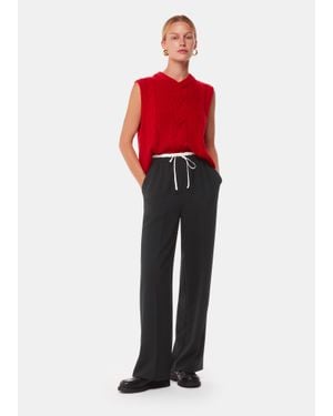 Whistles Crepe Waistband Detail Trouser - Red