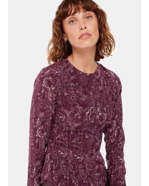 Whistles Strawberry Plant Silk Top - Purple