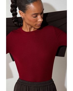 Whistles Essential Ribbed Crew - Red