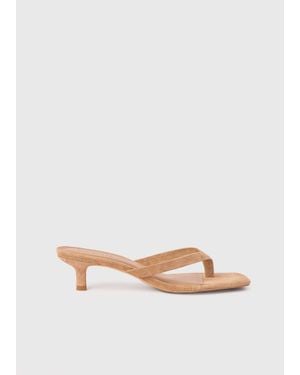 Whistles Suede Toe Post Heeled Mule - White
