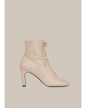 Whistles Dahlia Lace Up Boot - Natural