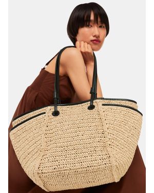Whistles Zoelle Straw Tote Bag - Natural
