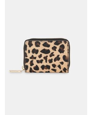 Whistles Leopard Koa Compact Purse - White