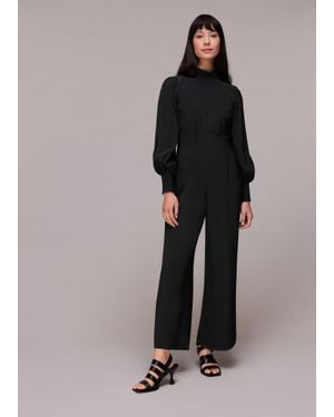 Whistles Shirred Bodice Jumpsuit - Black