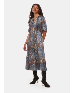 Whistles Petite Marlow Dashed Snake Dress - Multicolour