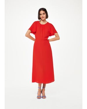Whistles Petite Annabelle Cape Sleeve Dress - Red