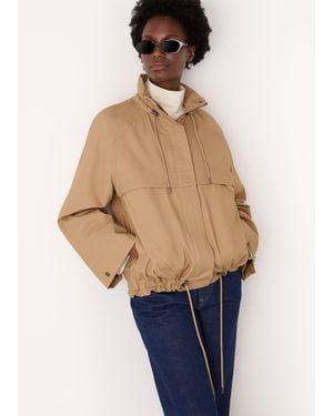 Whistles Funnel Neck Parka Jacket - Blue