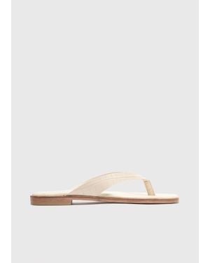 Whistles Croc Embossed Flip Flop - White