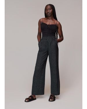 Whistles Lizzie Geo Dot Print Trouser - Black