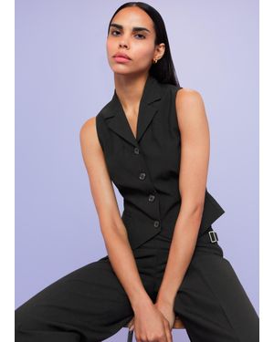 Whistles Sia Wool Blend Waistcoat - Blue
