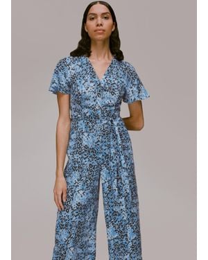 Whistles Hyena Spot Jemma Jumpsuit - Blue