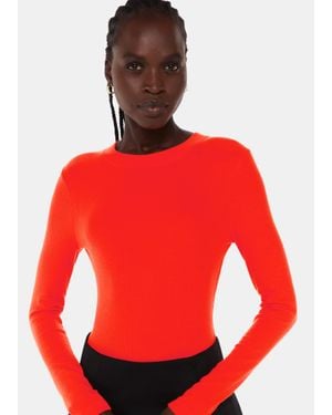 Whistles Essential Ribbed Crew Neck - Red
