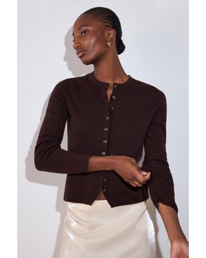 Whistles Crew Neck Scarf Cardigan - Black