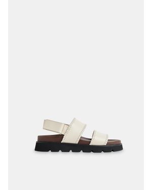 Whistles Ruben Whipstitch Velcro Sandal - White