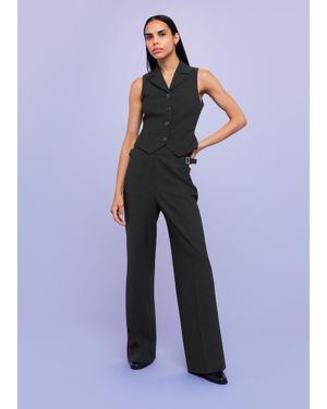 Whistles Sienna Wool Blend Trouser - Blue