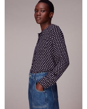 Whistles Dotted Spot Print Shirt - Blue