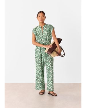 Whistles Petite Abstract Squares Jumpsuit - Green