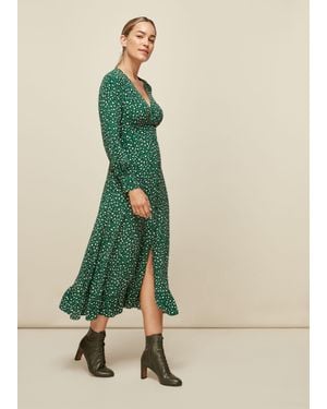 Whistles Wild Leopard Print Midi Dress - Green