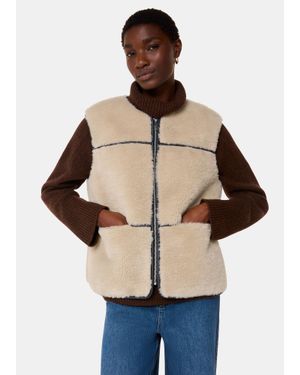 Whistles Rowena Faux Fur Waistcoat - Natural