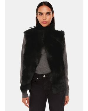 Whistles Short Toscana Sheepskin Gilet - Black