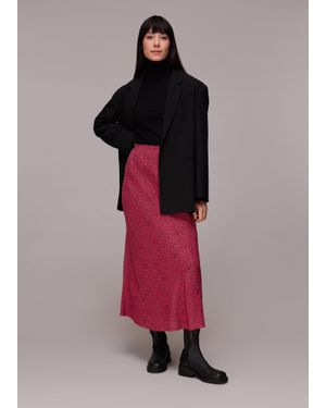 Whistles Abstract Snake Bias Cut Skirt - Pink