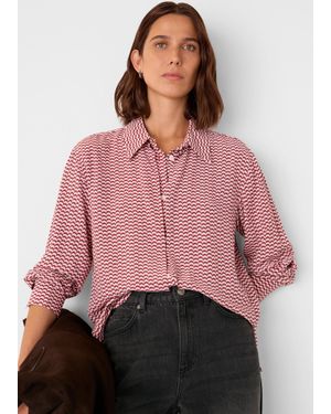 Whistles Geo Print Pleat Detail Shirt - Pink
