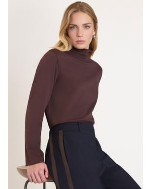 Whistles Long Sleeve Funnel Neck Jersey - Purple