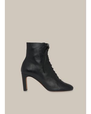 Whistles Dahlia Lace Up Boot - Natural