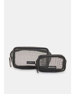 Whistles Mesh Wash Bag Set - Grey