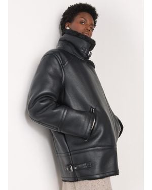 Whistles Faux Fur Aviator - Grey