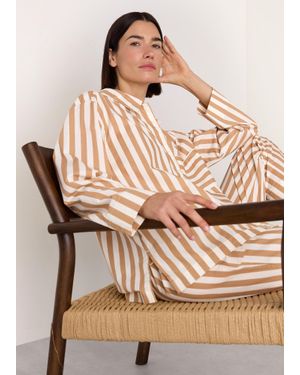 Whistles Cotton Stripe Pyjama Shirt - Natural