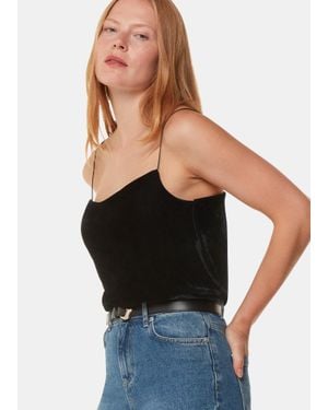 Whistles Velvet Cowl Neck Cami Top - Black