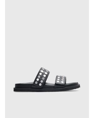 Whistles Studded Slider - White