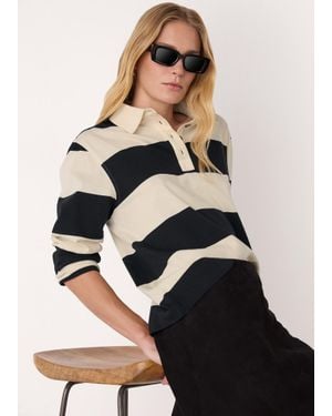 Whistles Stripe Polo Shirt - Black