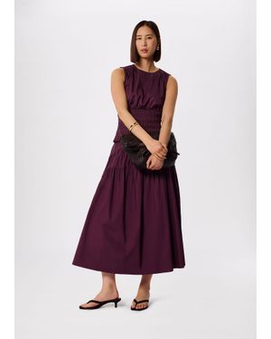 Whistles Tier Hem Cotton Skirt - Purple