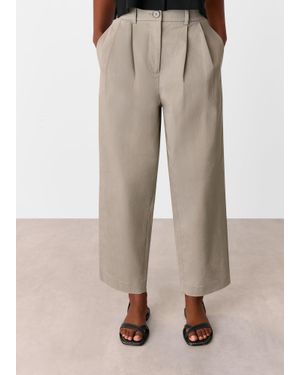 Whistles Bethany Barrel Leg Trouser - Natural