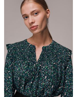 Whistles Midnight Garden Shirred Top - Multicolour