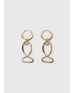 Whistles Fish Outline Hoop Earring - White