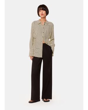 Whistles Angled Stripe Tie Detail Shirt - White