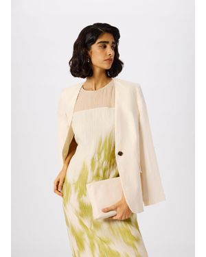 Whistles Blurred Floral Textured Dress - Natural